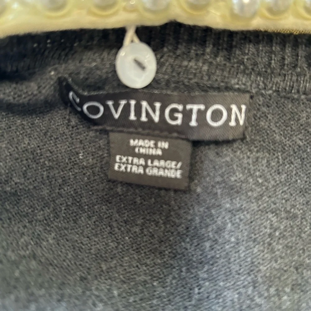 Covington cardigan sweater woman sz xlarge removable beaded peter pan collar